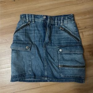 Free People We the Free Cargo Denim Skirt mini Size 25